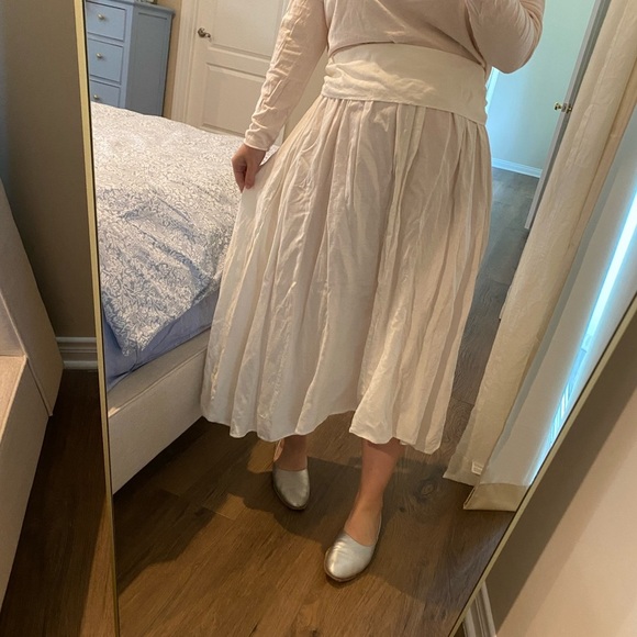 APIECE APART / NWT Cosmos Convertible Wrap Dress in cream linen SKIRT 6 - Picture 1 of 7